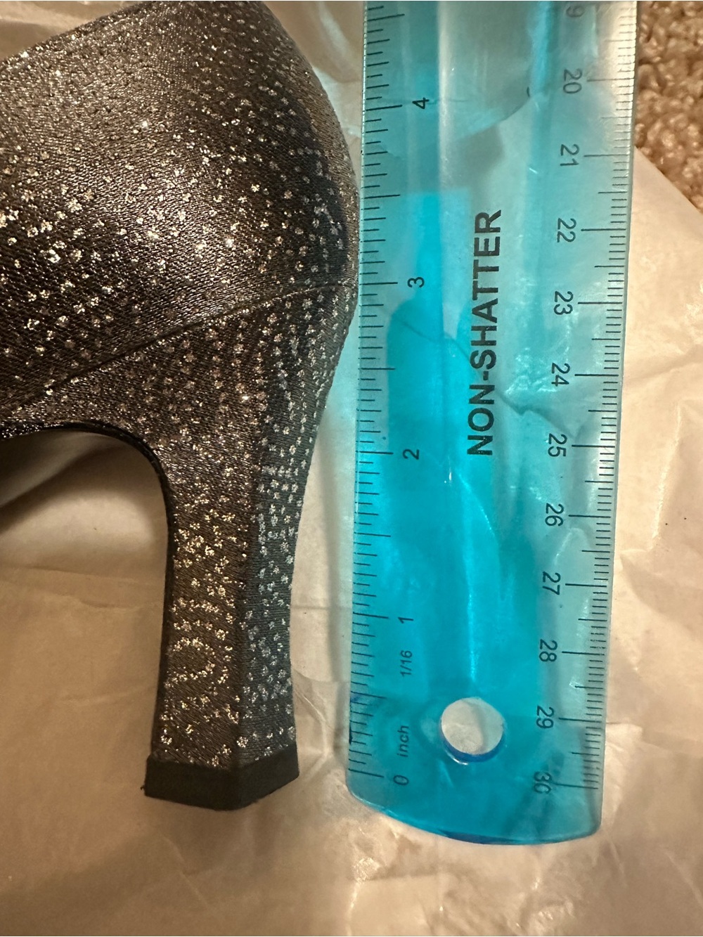 NWT- Stuart Weitzman Glittering Silver Heels - Picture 14 of 15